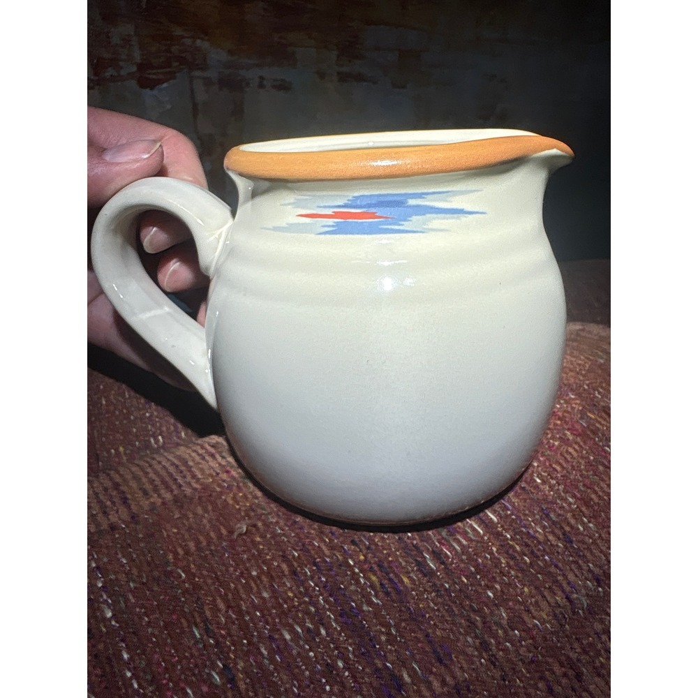 Noritake Raindance 8675 Stoneware Creamer Vintage Japan Southwestern Cream Blue
